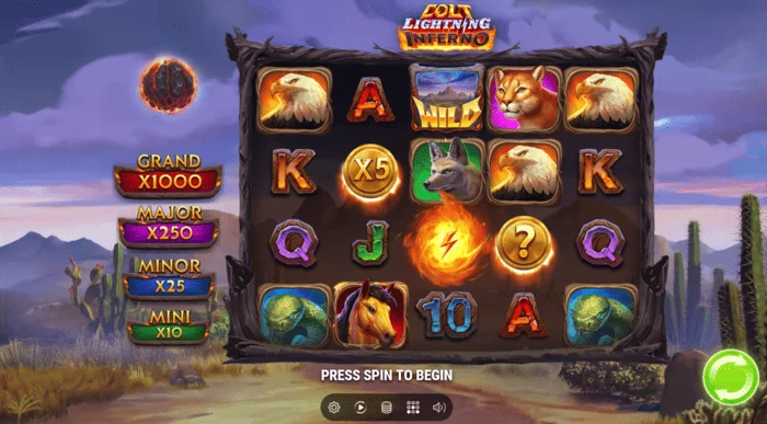 Colt Lightning Inferno spelskärm